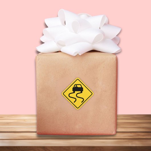 Sticker Carré Route glissante quand il fait froid