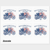Sticker Carré Route Moto Route 66 États-Unis Drapeau (Feuille)