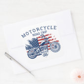 Sticker Carré Route Moto Route 66 États-Unis Drapeau (Enveloppe)