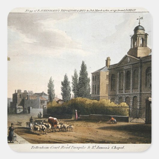 Sticker Carré Route Tottenham Court Turnpike (Devant)