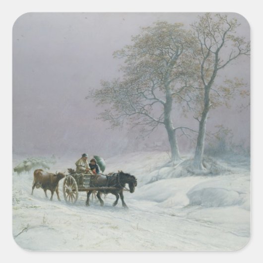 Sticker Carré Route vinicole pour le marché (Devant)