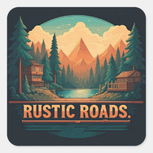 Sticker Carré Routes rustiques