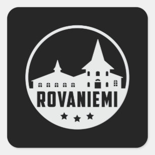 Sticker Carré Rovaniemi Finland City Skyline Cityscape Cadeau