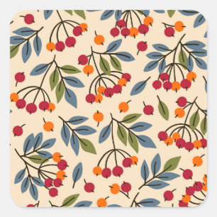 Sticker Carré Rowan Branches : Textile Charme Vintage