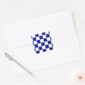 Sticker Carré Royal Blue et White À damiers Motif (Enveloppe)