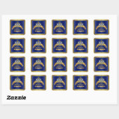 Sticker Carré Royal Blue Gold Prince Baby shower (Feuille)