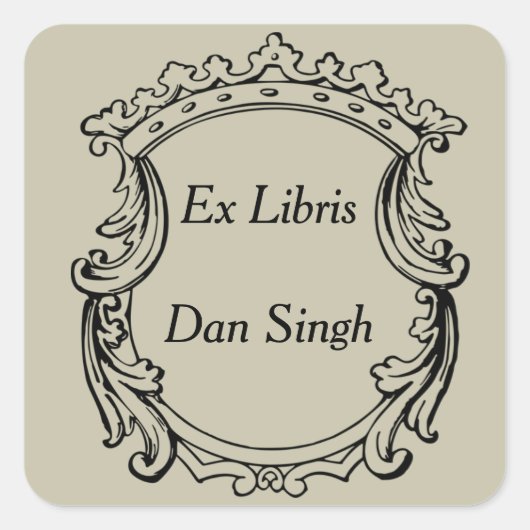 Sticker Carré Royal Crown Flourish Classic (Devant)