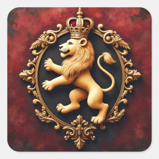 Sticker Carré Royal Heraldic Tapestry Pattern (Devant)
