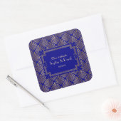 Sticker Carré Royal Navy Blue Gold Great Gatsby Art Déco Mariage (Enveloppe)