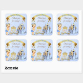 Sticker Carré Royal Prince Castle Carriage Blue Gold Boy (Feuille)