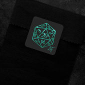 Sticker Carré RPG Crit AF | Émeraude Imaginaire Table Gamer Dice