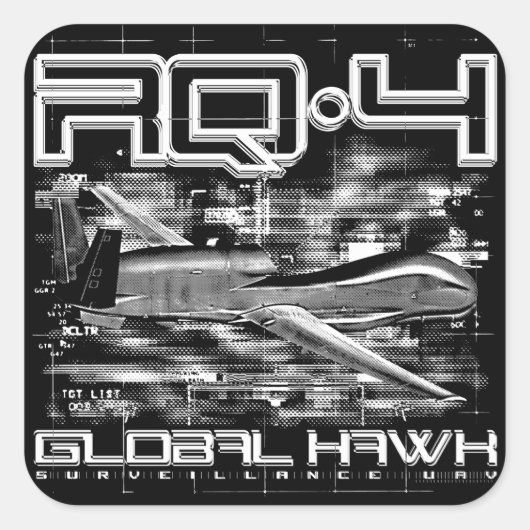Sticker Carré RQ-4 Global Hawk (Devant)