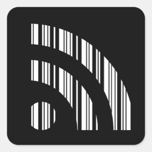 Sticker Carré RSS FEED BAR CODE Logo Code-barres Conception Moti