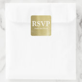 Sticker Carré RSVP faux mariage or (Sac)