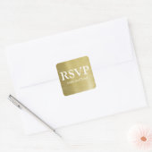 Sticker Carré RSVP faux mariage or (Enveloppe)