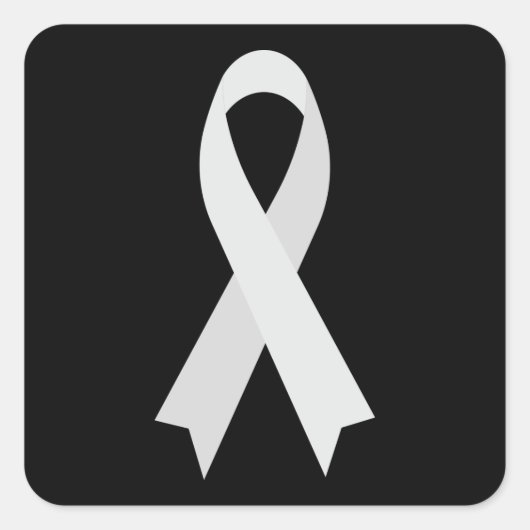 Sticker Carré Ruban de sensibilisation blanche par Janz Black (Devant)