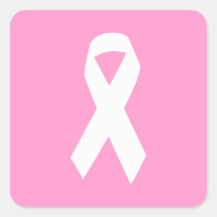 Sticker Carré Ruban de sensibilisation en rose