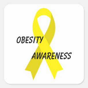 Sticker Carré Ruban Obesity Yellow Awareness par Janz