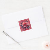 Sticker Carré Ruban rose brillant (Enveloppe)