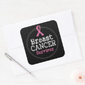 Sticker Carré Ruban Sensibilisation des survivants du cancer du  (Enveloppe)