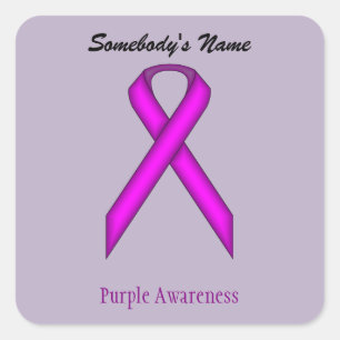 Sticker Carré Ruban standard violet par Kenneth Yoncich
