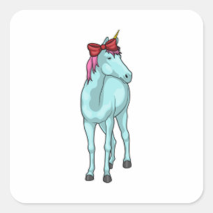 Sticker Carré Ruban Unicorn