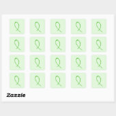 Sticker Carré Ruban vert personnalisable (Feuille)