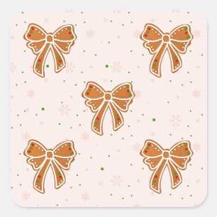 Sticker Carré Rubans de biscuits de Noël