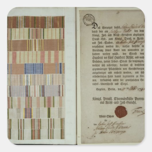 Sticker Carré Rubans de campagne et disque du devoir (Devant)