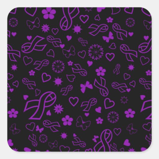 Sticker Carré Rubans violets Multi..Fibro (Devant)