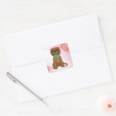 Sticker Carré Ruby Cavalier King Charles Spaniel Puppy (Enveloppe)