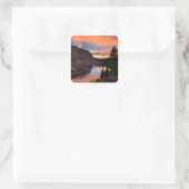 Sticker Carré Ruby Lake Sunset - John Muir Trail - Sierra Nevada (Sac)