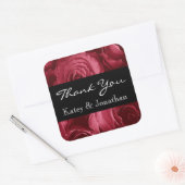 Sticker Carré Ruby Red Rose Rose Merci A001a2 (Enveloppe)
