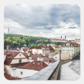 Sticker Carré Rue du centre de Prague (Devant)