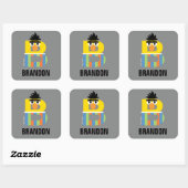 Sticker Carré Rue Sésame | B est pour Bert (Feuille)