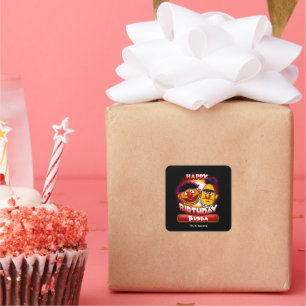 Sticker Carré Rue Sésame Bert & Ernie Jour d'anniversaire à th