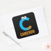 Sticker Carré Rue Sésame | C est pour Cookie Monster (Enveloppe)
