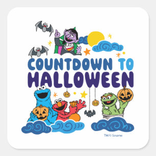 Sticker Carré Rue Sésame Compte à rebours avant Halloween