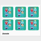 Sticker Carré Rue Sésame | Elmo, Tango, & Grover Park Graphic (Feuille)