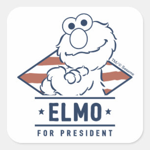 Sticker Carré Rue Sésame Elmo vintage pour président