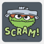 Sticker Carré Rue Sésame | Oscar the Grouch Scram! (Devant)