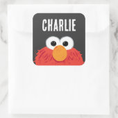 Sticker Carré Rue Sésame | Personnalisé Elmo Big Face (Sac)