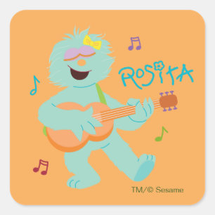 Sticker Carré Rue Sésame   Rosita jouant de la guitare