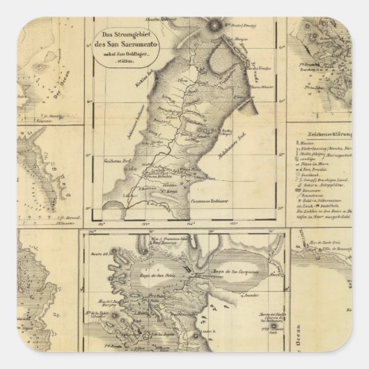 Sticker Carré Ruée vers l'or en Californie (Devant)