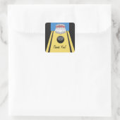 Sticker Carré Ruelle de bowling, Épingles, Balle (Sac)