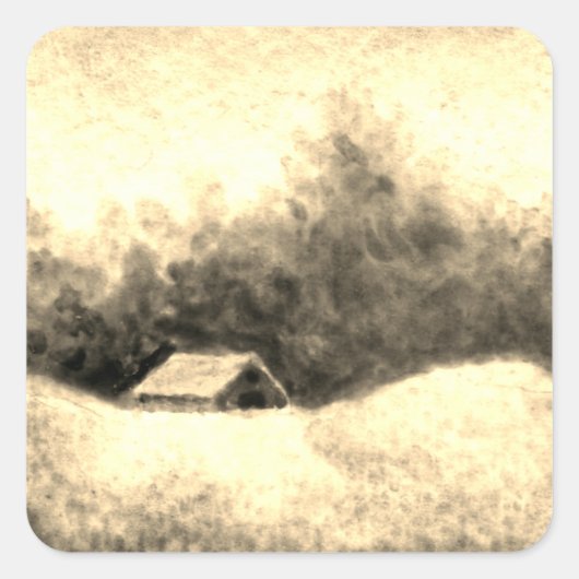 Sticker Carré Rues de campagne paysage et nature rustique (Devant)