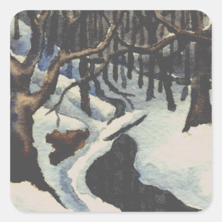Sticker Carré Rues de campagne paysage rustique et nature Sticke
