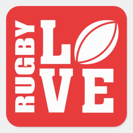 Sticker Carré Rugby Love (Devant)