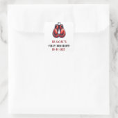 Sticker Carré Rumble Rouge Anniversaire de Boxe Premier Knockout (Sac)