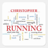 Sticker Carré Runner with Words Personalized (Devant)